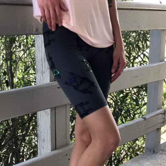 Bermuda Soft Leggings Shorts - Dogs in Glasses - Picture 1 of 3